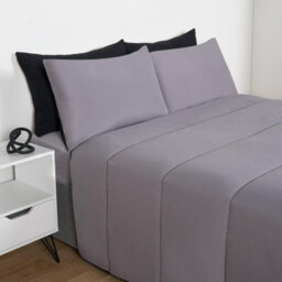 OHS Coverless 10.5 Tog Duvet & Pillowcase, Black/grey - King - thumbnail 3