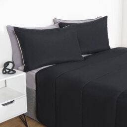 OHS Coverless 10.5 Tog Duvet & Pillowcase, Black/grey - King - thumbnail 5