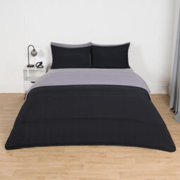 OHS Coverless 10.5 Tog Duvet & Pillowcase, Black/grey - King - thumbnail 7