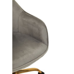 Orsina Comfortable Design Grey Velvet And Gold Home Office Chair, Ergonomic Work From Home Chair, Movable Chair - thumbnail 9