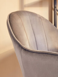 Orsina Comfortable Design Grey Velvet And Gold Home Office Chair, Ergonomic Work From Home Chair, Movable Chair - thumbnail 7