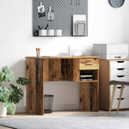 Berkfield Desk With Storage Old Wood 90X49.5X75 Cm Engineered Wood - thumbnail 1