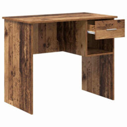 Berkfield Desk With Storage Old Wood 90X49.5X75 Cm Engineered Wood - thumbnail 4