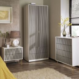 Pesaro Ready Assembled Matt Grey & White No Effect 4 Drawer Chest (H)910mm (W)765mm (D)395mm - thumbnail 2