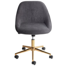 Beliani Desk Chair Bardsdale Velvet Dark Grey - thumbnail 4