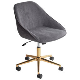 Beliani Desk Chair Bardsdale Velvet Dark Grey