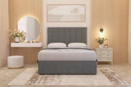 Somnior Beds Somnior Austin Divan Bed Set With Midnight Pocket Sprung Mattress And Headboard Silver Linen