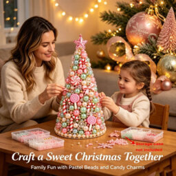 Amorly Beaded Christmas Tree Kit, Candy 3D Pearl Beaded Christmas Tree, Handmade Tabletop Decoration For Festive Surprise & Gift - thumbnail 6