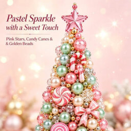 Amorly Beaded Christmas Tree Kit, Candy 3D Pearl Beaded Christmas Tree, Handmade Tabletop Decoration For Festive Surprise & Gift - thumbnail 5