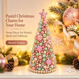 Amorly Beaded Christmas Tree Kit, Candy 3D Pearl Beaded Christmas Tree, Handmade Tabletop Decoration For Festive Surprise & Gift - thumbnail 8