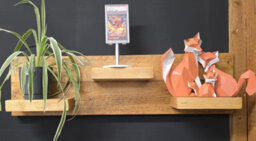 Garden Troughs and Planters Rustic Reclaimed Wall Mounted Scaffold Board With 3 Shelves - thumbnail 3