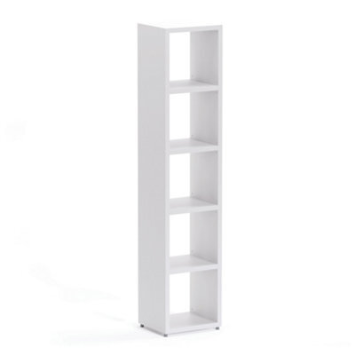 RB UK Boon 5 Cube Shelving Unit Eco-Friendly Bookcase Freestanding Heavy Duty White, Made In Austria (H)1830mm (W)380mm (D)330mm