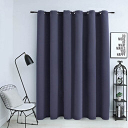 Berkfield Blackout Curtain With Metal Rings Anthracite 290X245 Cm - thumbnail 1