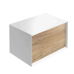 Plum&clay Declan White & Oak Wall Mounted Vanity Unit & Basin Set (W)800mm (H)400mm