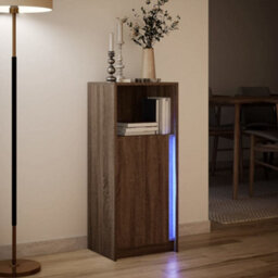Berkfield Sideboard With Led Brown Oak 42.5X34X100 Cm Engineered Wood - thumbnail 5