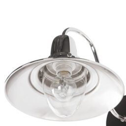 Beliani Silver Metal Wall Lamp - Vintage Curved Iron Sconce, Gloss Finish, Compact W20 X D20 X H21Cm - thumbnail 5