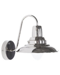 Beliani Silver Metal Wall Lamp - Vintage Curved Iron Sconce, Gloss Finish, Compact W20 X D20 X H21Cm - thumbnail 3
