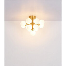 Luminosa Lighting Luminosa Grappy Globe Ceiling Light Gold Colours Matt Balls Opal Glass Shade 13X G9 - thumbnail 4