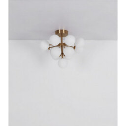 Luminosa Lighting Luminosa Grappy Globe Ceiling Light Gold Colours Matt Balls Opal Glass Shade 13X G9 - thumbnail 5
