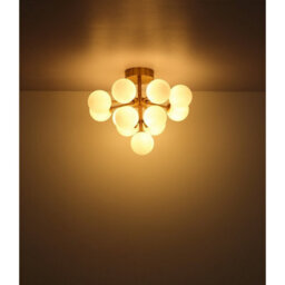 Luminosa Lighting Luminosa Grappy Globe Ceiling Light Gold Colours Matt Balls Opal Glass Shade 13X G9 - thumbnail 3