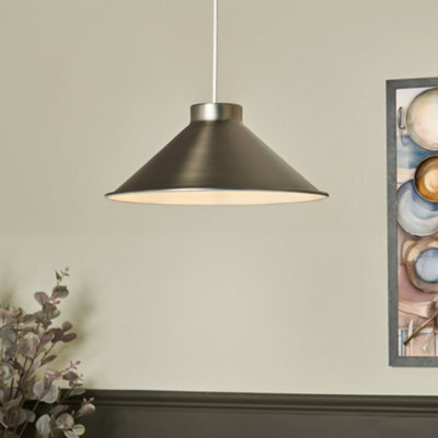 Litecraft Simo Pewter Fisherman's Style Easy Fit Lamp Shade - image 1