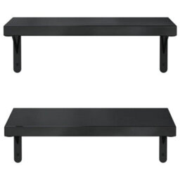 Berkfield Wall Shelves 2 Pcs 50X23.5 Cm Black Stainless Steel - thumbnail 5
