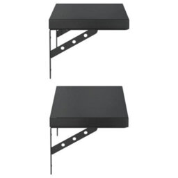 Berkfield Wall Shelves 2 Pcs 50X23.5 Cm Black Stainless Steel - thumbnail 6
