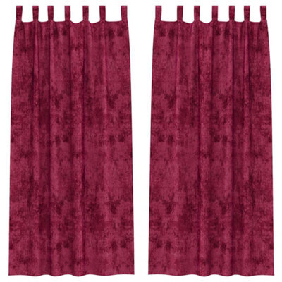 Berkfield Classic Curtain With Curtains 2 Pcs Wine Red 245 X 140 Cm Velvet