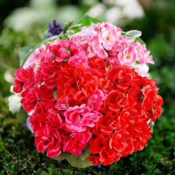 2 Pack Artificial Geranium Flowers For Outdoor Use - Red - Artificial The Home And Kitchen - thumbnail 6