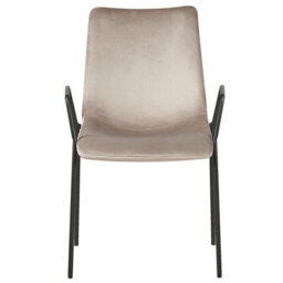 Beliani Set Of 2 Dining Chairs Jefferson Velvet Taupe - thumbnail 5