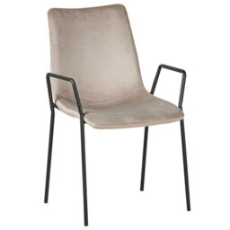 Beliani Set Of 2 Dining Chairs Jefferson Velvet Taupe - thumbnail 4