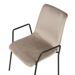 Beliani Set Of 2 Dining Chairs Jefferson Velvet Taupe - thumbnail 7