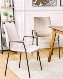 Beliani Set Of 2 Dining Chairs Jefferson Velvet Taupe - thumbnail 2