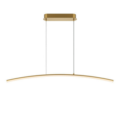 Luminosa Lighting Luminosa Curve Modern Bar Pendant Ceiling Light Brass 1150Lm White Shade - image 1