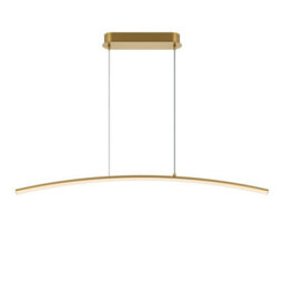 Luminosa Lighting Luminosa Curve Modern Bar Pendant Ceiling Light Brass 1150Lm White Shade - thumbnail 1