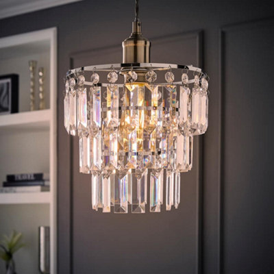 Valuelights Kelsks Clear Jewel Droplet Ceiling Lamp Shade And Bulb - image 1
