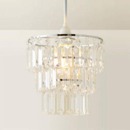 Valuelights Kelsks Clear Jewel Droplet Ceiling Lamp Shade And Bulb - thumbnail 4
