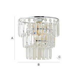 Valuelights Kelsks Clear Jewel Droplet Ceiling Lamp Shade And Bulb - thumbnail 9