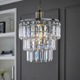 Valuelights Kelsks Clear Jewel Droplet Ceiling Lamp Shade And Bulb - thumbnail 2