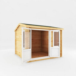 Waltons 3M X 3M Home Office Wooden Log Cabin 44mm Upvc Windows And Doors - White - thumbnail 4