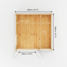 Waltons 3M X 3M Home Office Wooden Log Cabin 44mm Upvc Windows And Doors - White - thumbnail 6