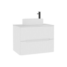 Royal Bathrooms Venice 700mm Gloss White Wall Mounted Bathroom Countertop Vanity Unit 2 Drawer With Peak Basin - thumbnail 7