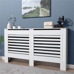 Fativo Horizontal Radiator Cover Grill Shelf Cabinet Mdf Wood Modern Traditional Furniture (19D X 152W X 92.2H Cm) - thumbnail 7
