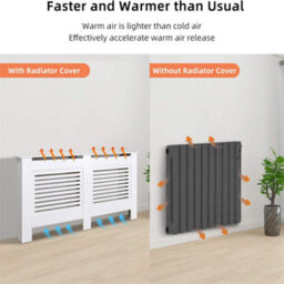 Fativo Horizontal Radiator Cover Grill Shelf Cabinet Mdf Wood Modern Traditional Furniture (19D X 152W X 92.2H Cm) - thumbnail 4