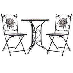 Walplus 3 Piece Mosaic Bistro Set Ceramic Tile Grey - thumbnail 1