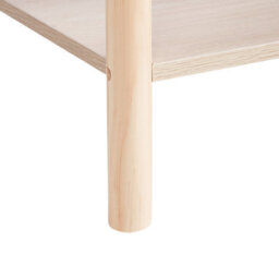 Beliani Bedside Table Light Brown Mdf Top Pine Wood Legs 1 Drawer 1 Shelf - thumbnail 7