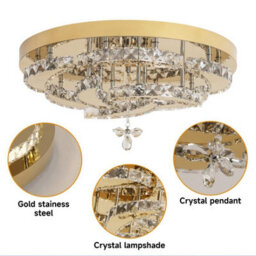 Gold Ceiling Light Chandelier With Remote Control 50X24Cm - thumbnail 6