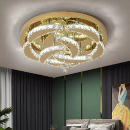 Gold Ceiling Light Chandelier With Remote Control 50X24Cm - thumbnail 4