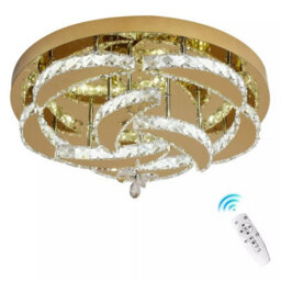 Gold Ceiling Light Chandelier With Remote Control 50X24Cm