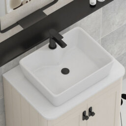 Royal Bathrooms Royal Bathroom Henley 800mm Mushroom Cashmere Wall Hung Vanity Unit 2 Drawer With Cube Basin & Brushed Brass Knob - thumbnail 3
